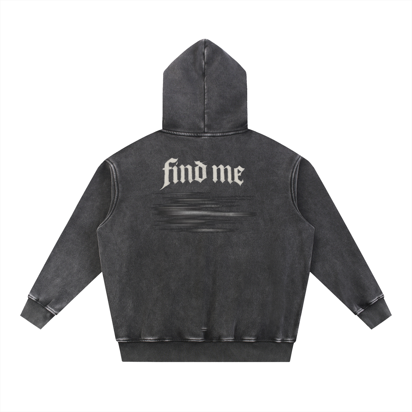 FINDME Snow Washed Motion Hoodie